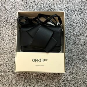 On 34th Black Crossbody Wallet